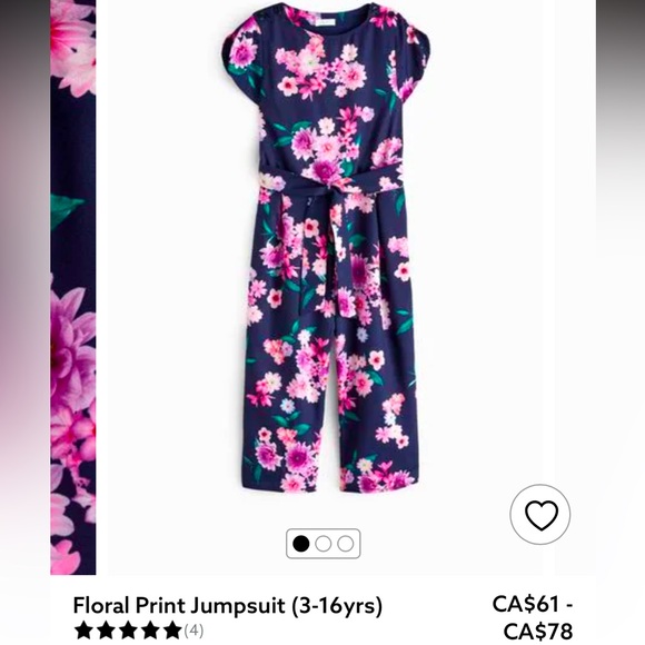 NEXT DIRECT • Kids Floral Jumpsuit - Pink and Navy - Picture 2 of 10